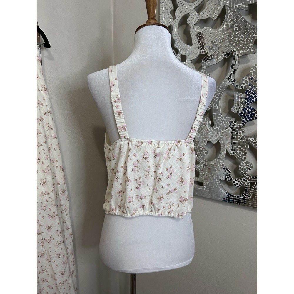 Pink Rose MEDIUM Floral Cottagecore Split Front Coquette Milkmaid Set Skirt *084 - Picture 4 of 11